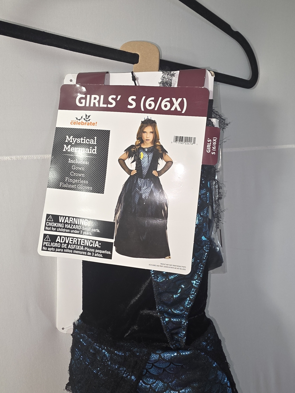 Girls' Mystical Mermaid Costume - Blue/Black (Size 6/6X)